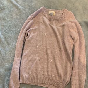 Lilac jeweled girls crewcuts sweater